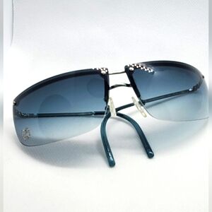 GUCCI GG vintage sunglasses- with strass -color blue-sparkle- vintage- rimless-